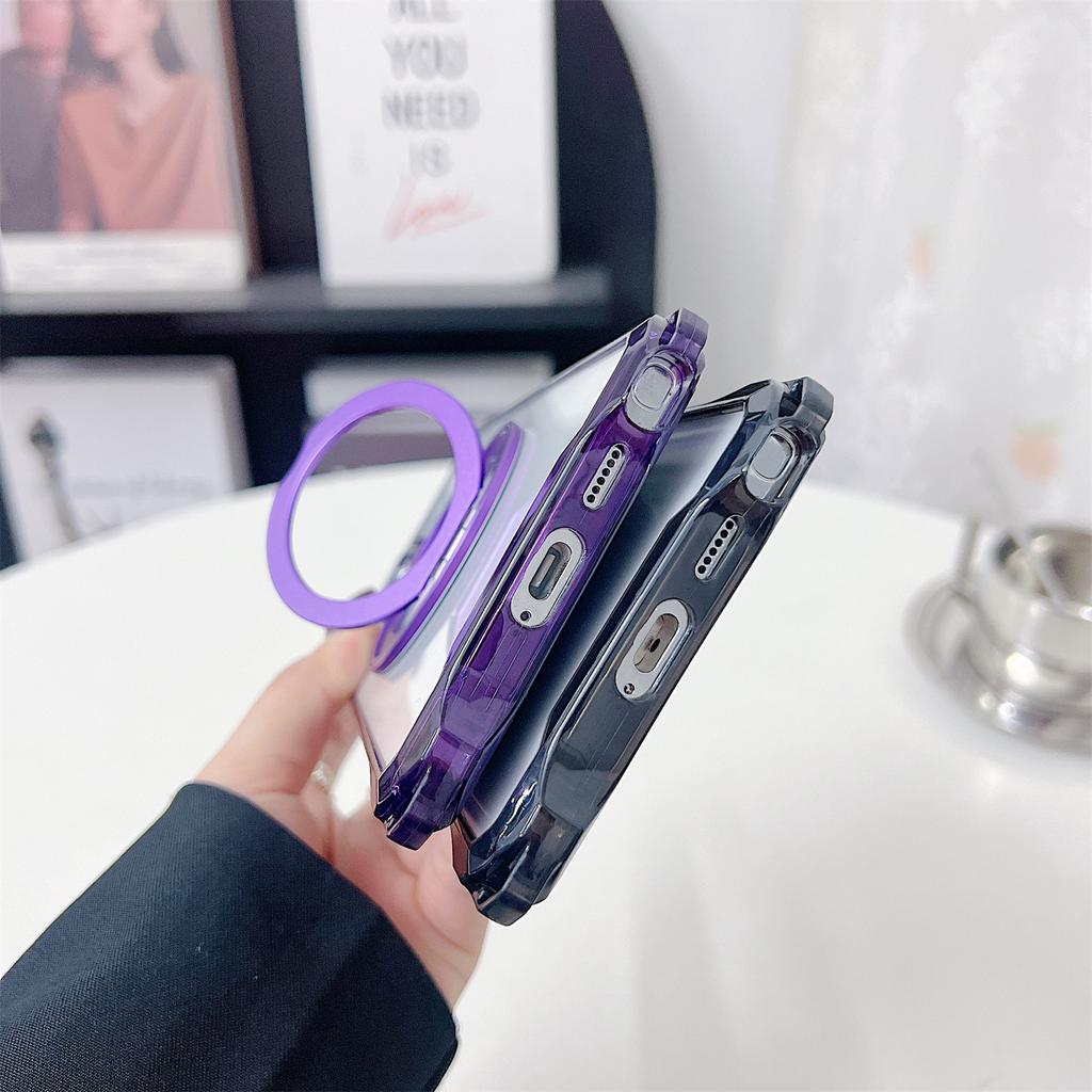 For Samsung Galaxy S25 Ultra Magnetic Case Ring Kickstand TPU+PC Phone Cover