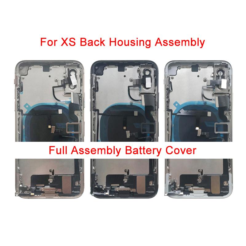 Full Assembly Back Cover For iPhone X XR XS MAX Housing Battery Rear Door Middle Chassis Frame with Flex Cable Spare Parts