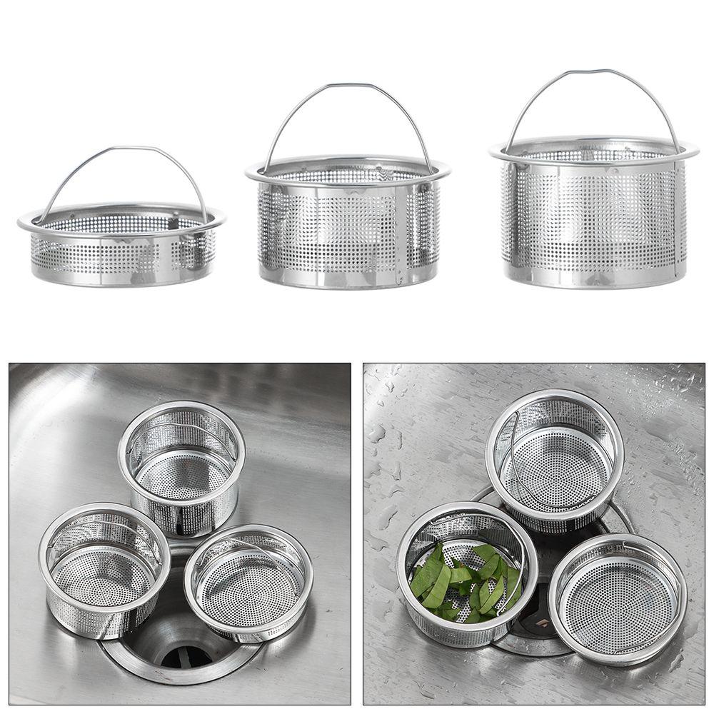 Kitchen Sink Stainless Steel Strainer Stopper Waste Plug Sewer Bathroom Floor Drain Hair Filter Basket