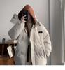 Men's Trendy American-Style Faux Two-Piece Down Coat - Winter Hooded Loose Fit for Cold Protection