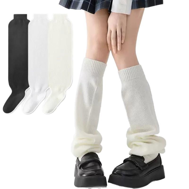 Flat bubble socks stacking socks jk Japanese stockings children's season stockings white knitted calf socks