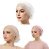 Plain Color Silk Cotton Head Cover With Sunshade And Elastic Band For Casual Wear