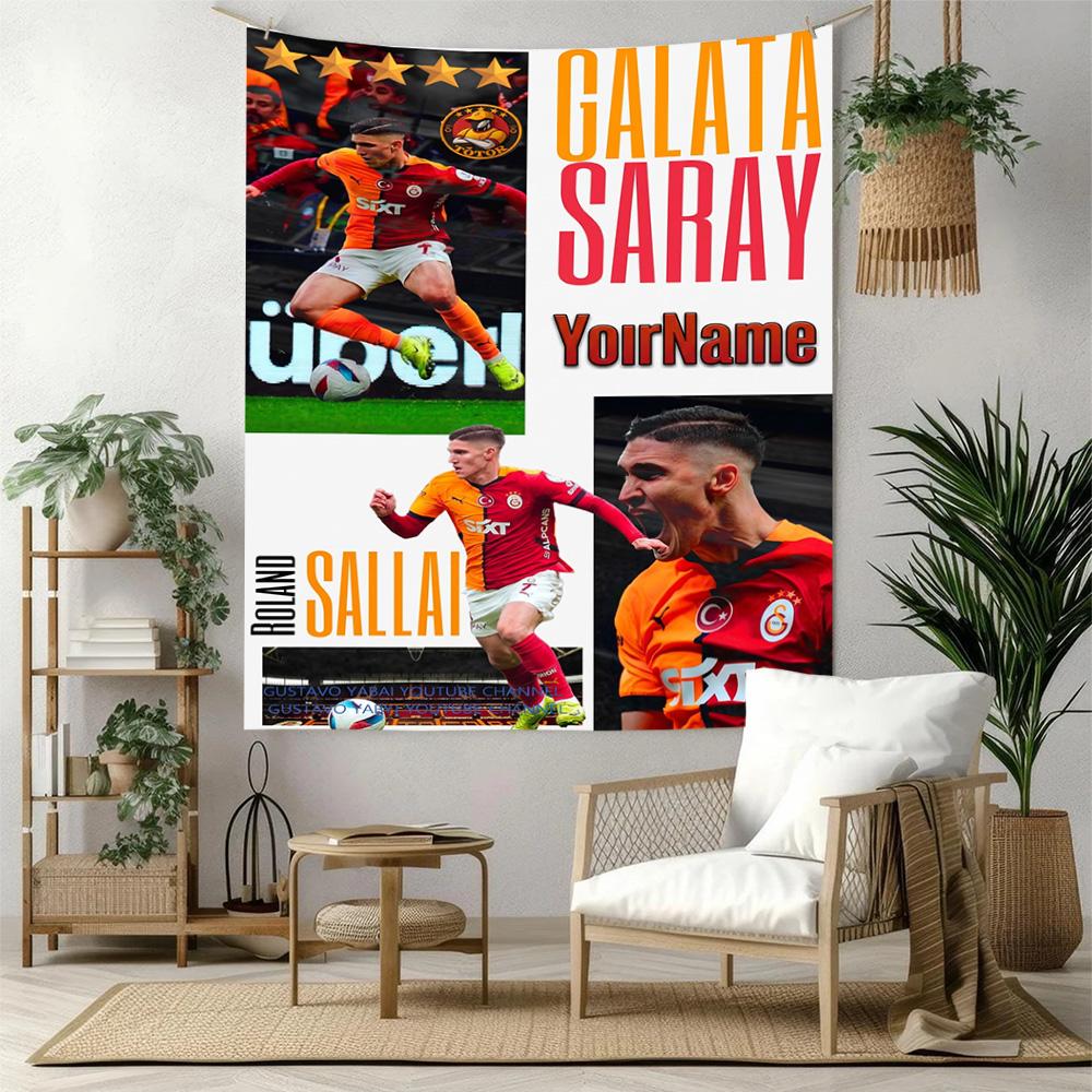 Galatasaray Custom Your Name Wall Decor Tapestry Art For Pet Memorial Birthdaywedding Party Backdrop Family Gift