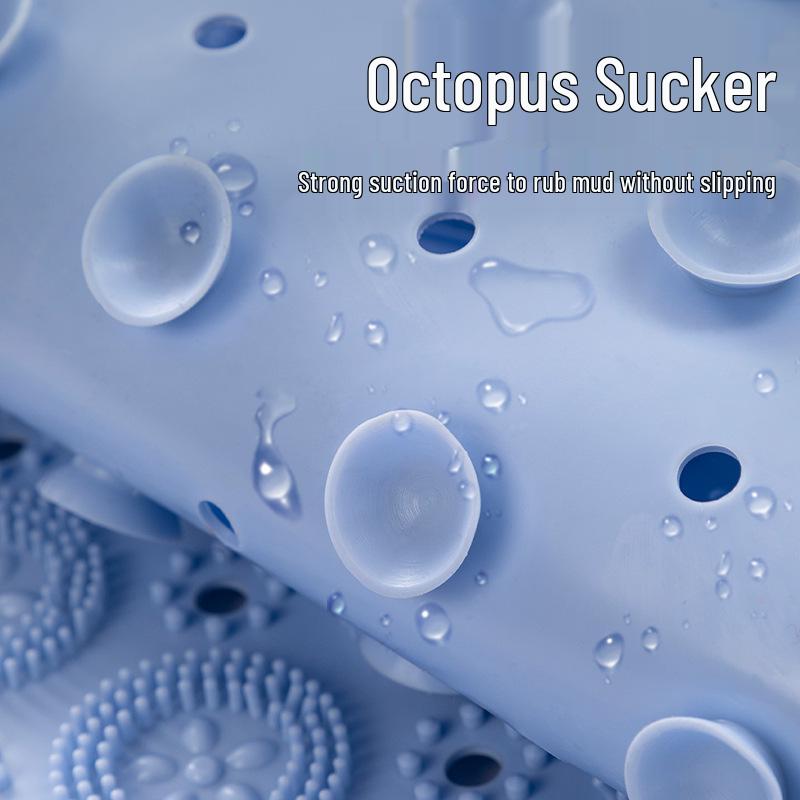 Non-Slip Silicone Bathroom Floor Mat: Anti-Fall Shower and Toilet Mat with Suction Cups