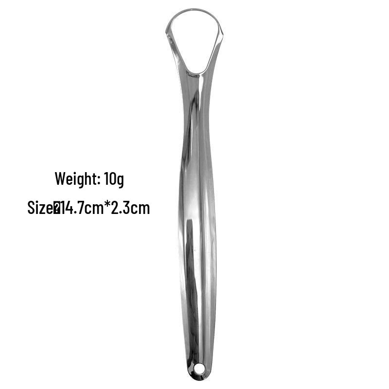 Stainless Steel Adult Tongue Scraper & Bad Breath Remover U-Shaped Brush Cleaner