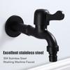 Water Faucet 304 Stainless Steel G1Celsius2 Caliber Wall Mounted     Single Cold Water Tap Black