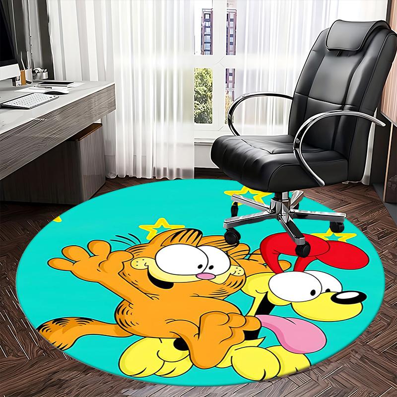 Garfield,Odie Chair Mat Round Rug Office Carpet, Non Slip, Suitable for Living Rooms, Bedrooms,Decor1205786a