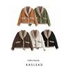 Kaslead New Arrival Women's Clothing Fashion Style Stylish Simple and Versatile Fur Integrated Lapel Long Sleeves Outwear
