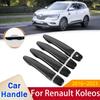 For Renault Koleos HC Samsung QM6 2016 2017 2018      Gloss Black Door Handle Cover Stickers Car Accessories