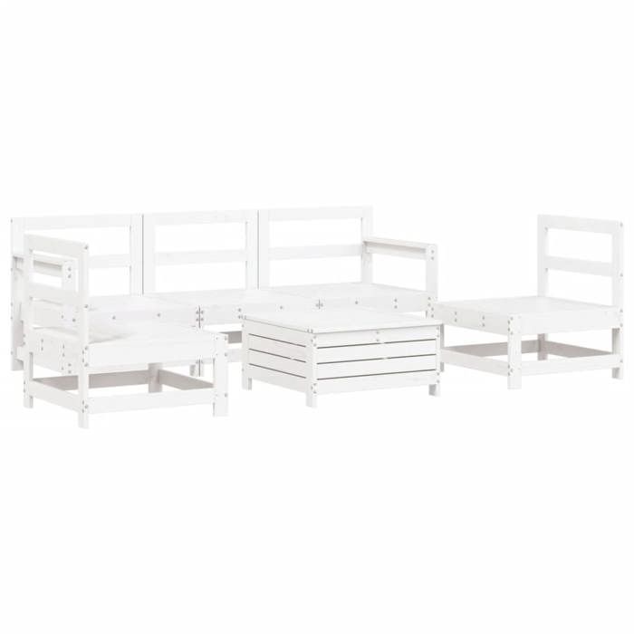 VidaXL Salon de jardin 6 pcs blanc bois de pin massif 3250745