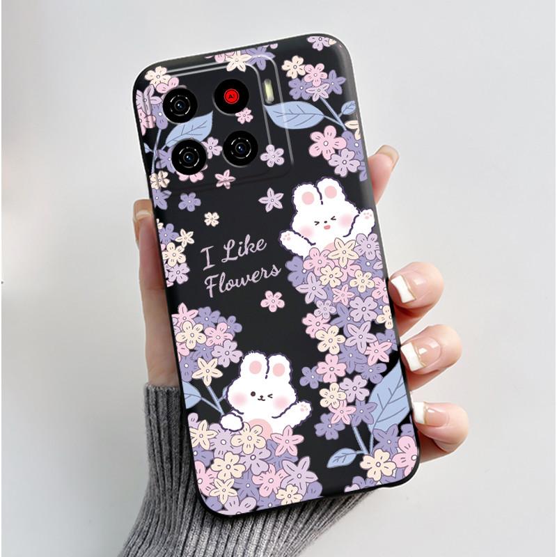 For ZTE Blade A56 Z2473 Case Cute Love Rabbit Cartoon Black Soft Silicone Protect Cover For ZTE Blade Nubia A56 Pro Phone Casing
