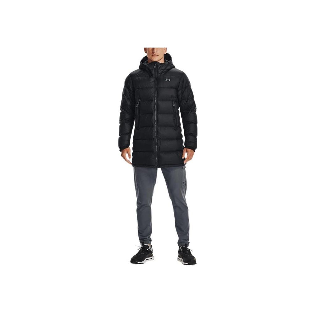 Under Armour Bench Training Langer Daunenmantel mit Kapuze Herren Oberbekleidung Schwarz 1364902-001