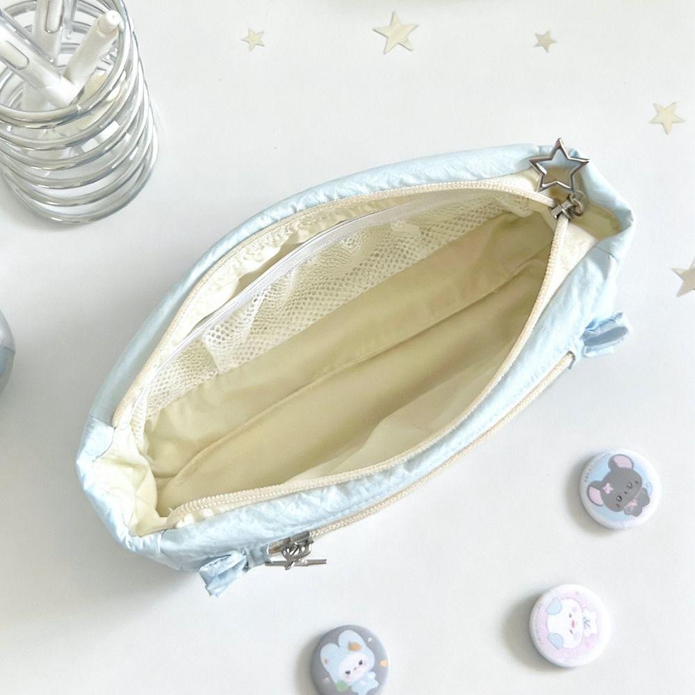 Large Capacity Pen Bag Transparent Window Stationery Storage Pouch Special Design Pencil Case DIY