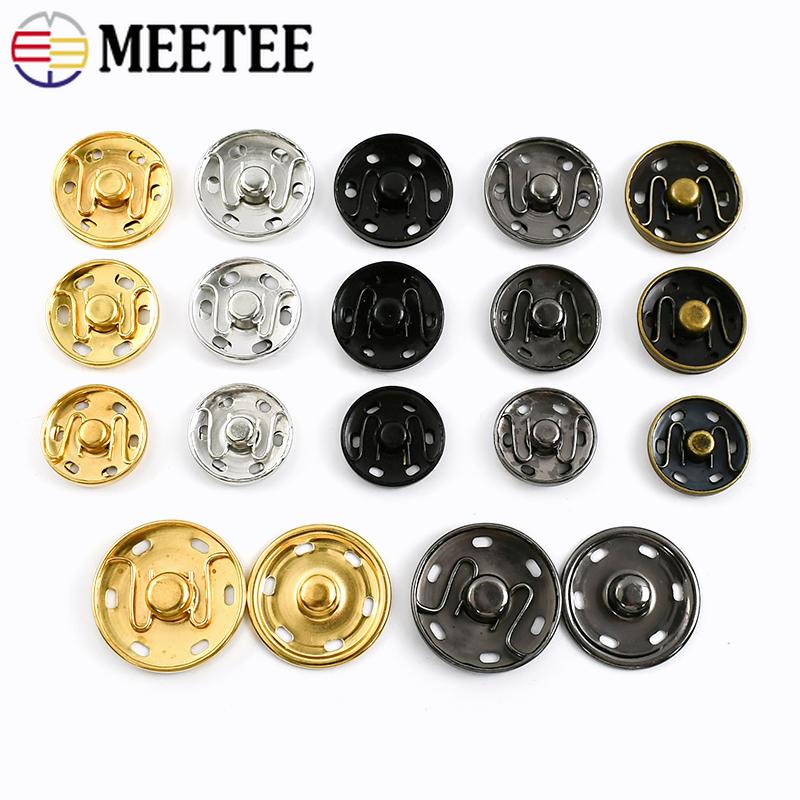 50 Sets Meetee 8-30mm Leder Druckknöpfe Metall Druckknöpfe für Kleidung Schuhe Unsichtbarer Verschluss Bekleidungszubehör