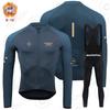 1 Mens Thermal Fleece Cycling Long Sleeve Jersey Pants Set Winter Warm Bike Riding Outfit Cold Weather