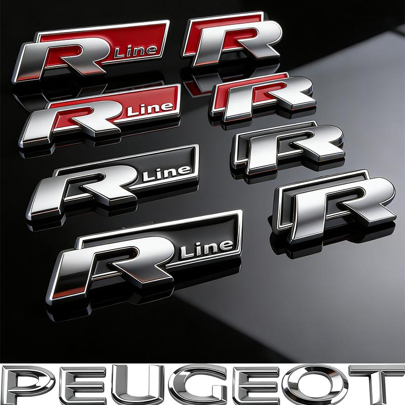 For Volkswagen Je3D Metal R logo Sticker Car Rear Trunk Body Emblem Sticker For VW GTI Polo Passat B6Golf MK6 Tiguan Jetta Beetle ID.3 CC/Hub Cap