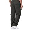 Men's Spring and Autumn Solid Straight Legged Cargo Pants Casual Multi-Pocket Long Pants Loose Fit Outdoor Fitness Trousers