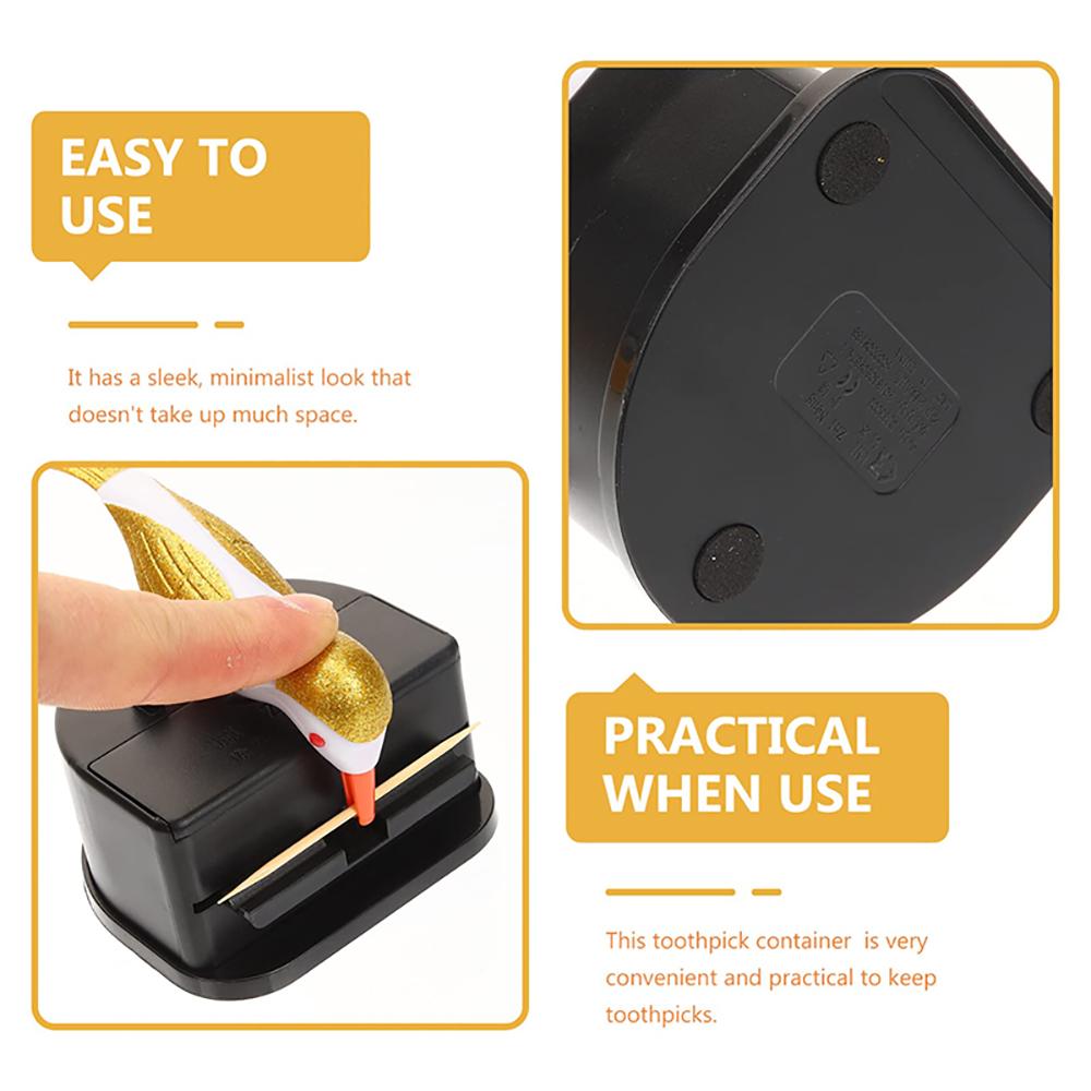 Cute Woodpecker Design Toothpick Dispenser Auto Ejecting Holder For Kitchen Counter Dining Table Organization