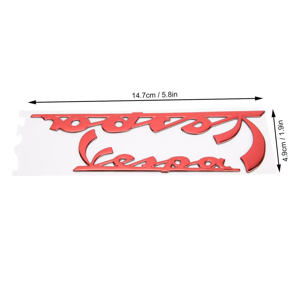 Sticker, Emblem Sticker Vespa 3D Decal GTS300 LX125 LX150 IE Sprint Primavera 300 LX LXV Super (Red)