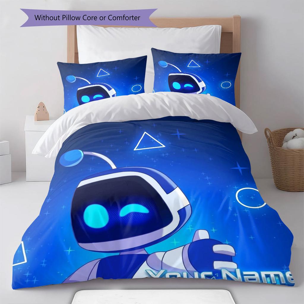 ASTRO BOT Custom Name Pattern Bedding,Quilt Set Quilt Cover Pillowcase Home Birthday Gift(1 * Duvet Cover + 2 * Pillowcase, Without Core)