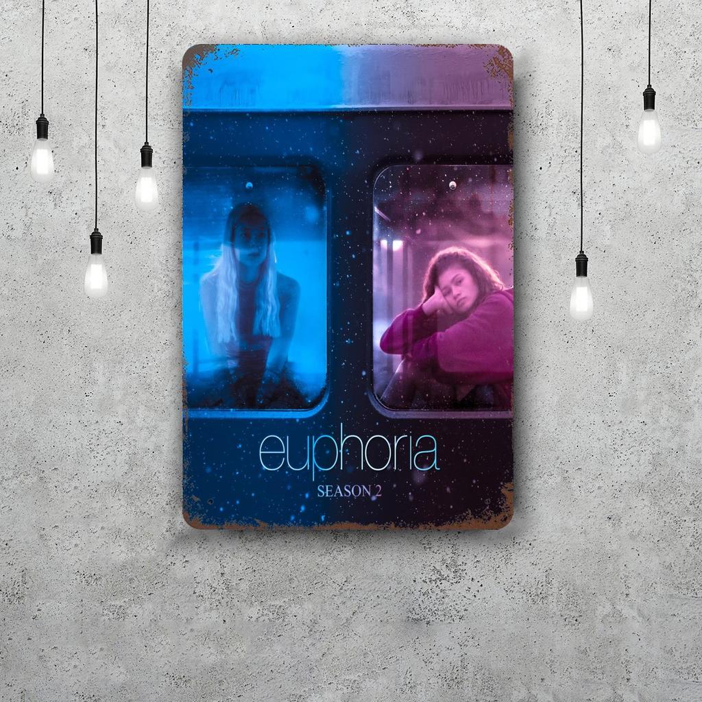 euphoria TV drama Decor Poster Vintage Tin Sign Metal Sign Decorative Plaque for Pub Bar Man Cave Club Wall Decoration