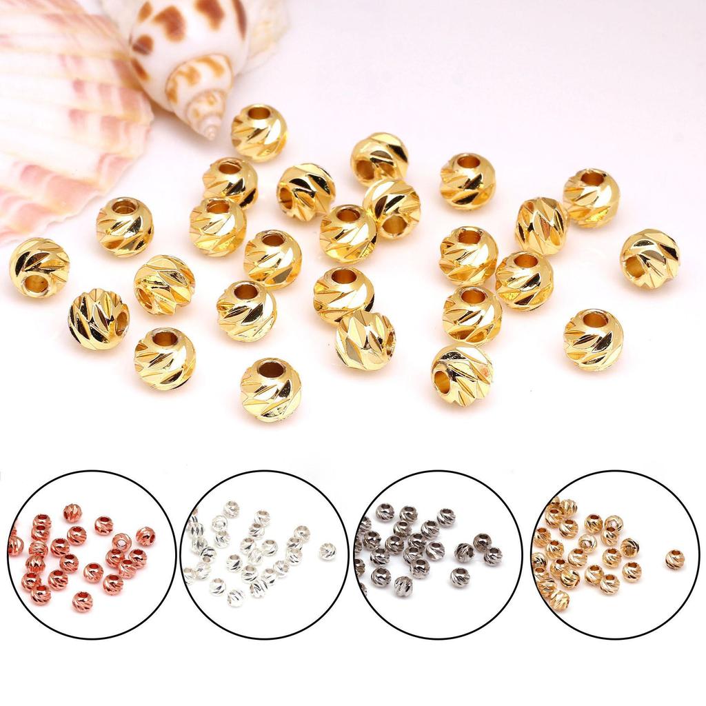 Color-Retaining Gold-Plated Faceted Copper Beads for DIY Jewelry and Spacer Beads