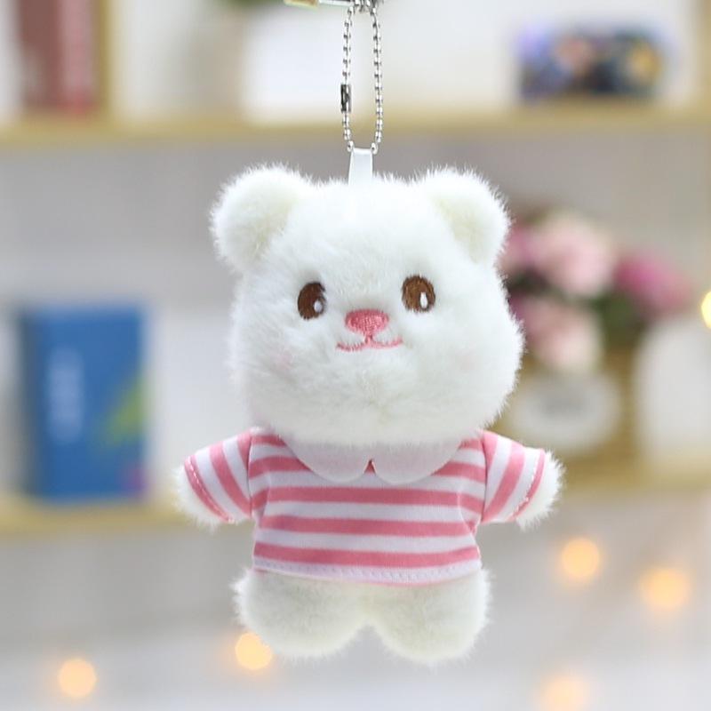 Cute Cute T-shirt Bear Pendant Butter Bear Plush Toy Doll Bag Hanging Ornament Doll Keychain