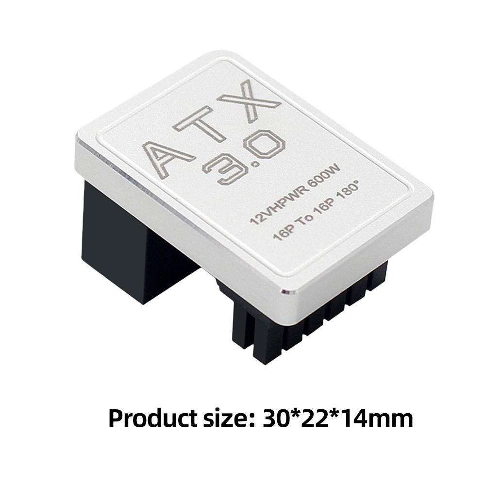 12+4 16P To 16P 180 Angled Turning Connector 600W Direction Turning Adapter ATX3.0 Power Supply 2VHPWR for PCIe5.0 Graphics Card