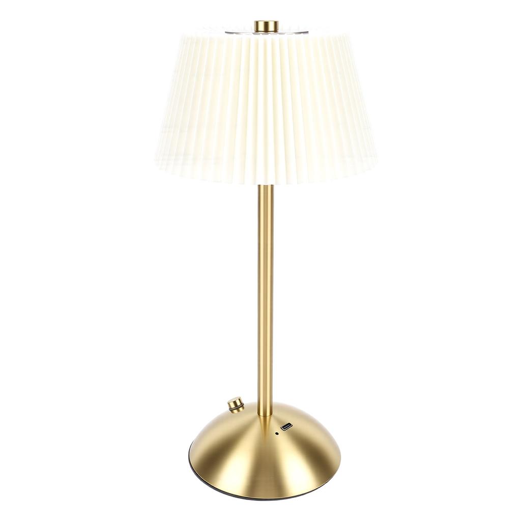Pleated Table Lamp Cordless Touch Control   1200mAh Rechargeable Battery Operated Nightstand Lamp for Bedroom Living Room