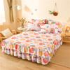3pcs Bed Skirt Set Solid Color Quilted Thickened Lace Decoration Includes 1 Bed Skirt + 2 Pillowcases Suitable for Home And Hotel