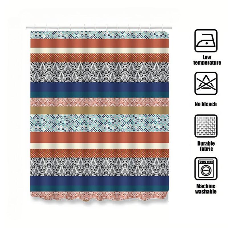 shower curtains 180x200CM Nordic shower curtain geometric pattern with 12 grommeters for spa bathroom decor bathroom accessories