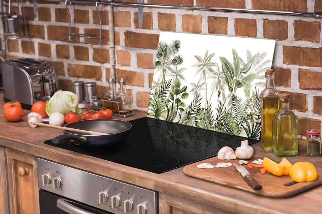 TAGLIERE IN VETRO 52x30 FOGLIE