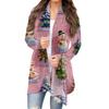 Women's Fashion Christmas Print Jacket Long Sleeve Casual Cardigan Coat