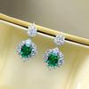Huitan Bright Drop Earrings with Green Cubic Zirconia Charming Delicate Shiny Accessories for Women Graceful Wedding Zircon Hot