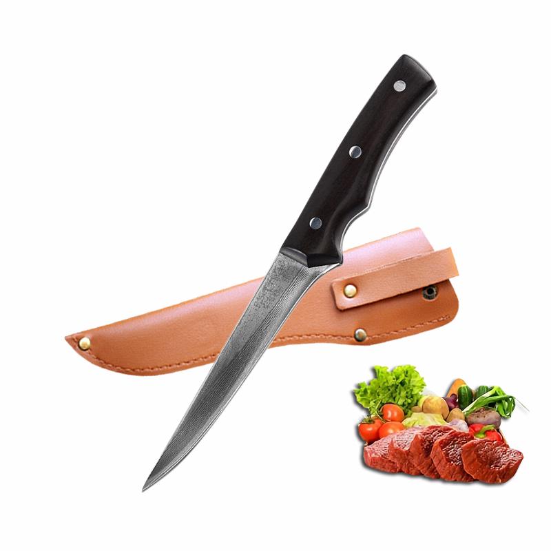 Damascus Steel Boning Knife Kitchen Cleaver Butcher Knife Outdoor Barbecue Sushi Meat Fish Slicing High Quality Cooking Cutter