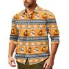 Camicia da uomo a maniche lunghe con bottoni, vestibilità ampia, casual, a tema Halloween, stampa, tessuto comodo e leggero