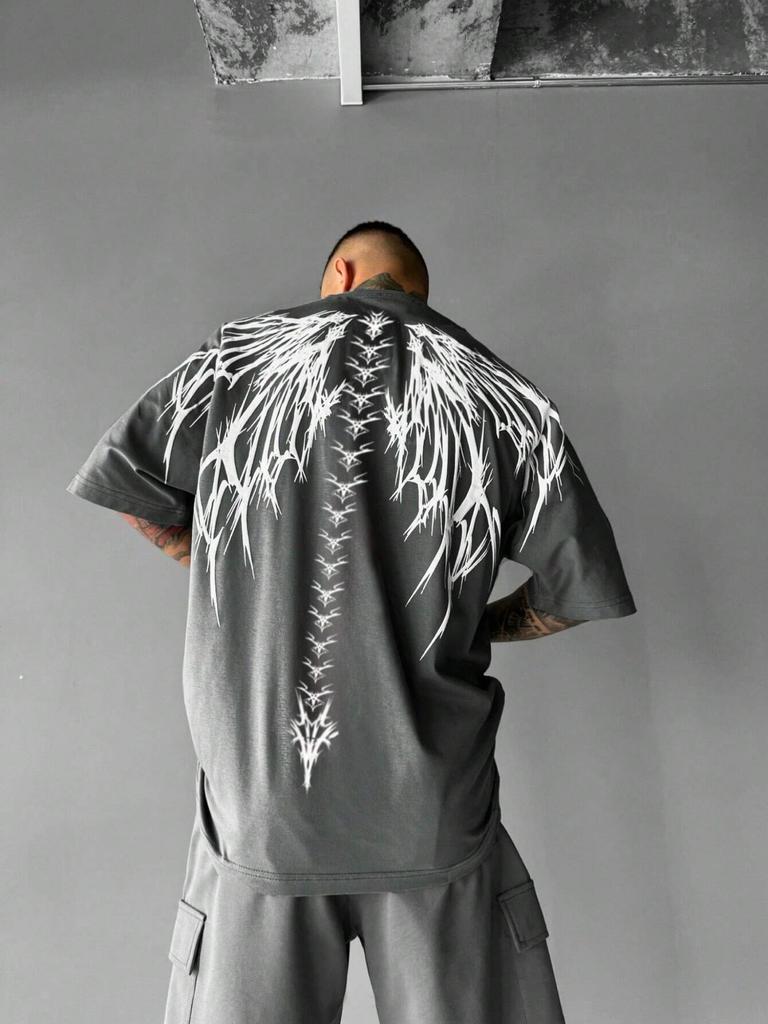 The T-shirt for the Summer of Features a Casual Fashionable Comfortable and Soft 3D Wing Pattern Print