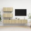 Vidaxl 4-Cz. TV-Schrank-Set, Sonoma-Eiche, Holzwerkstoff