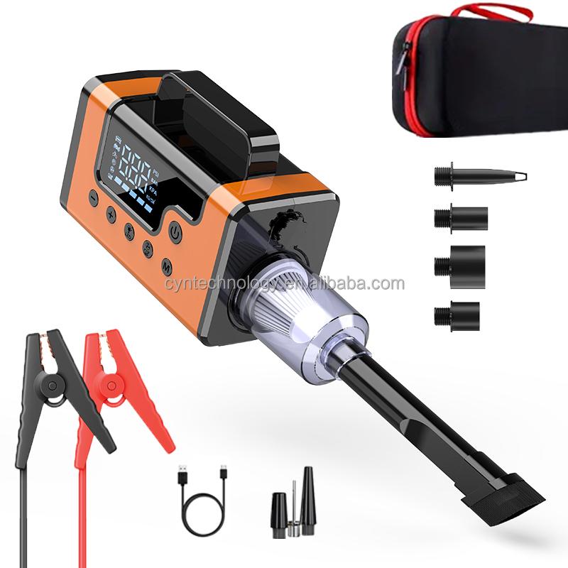 Ultimate 8-in-1 Emergency Kit 2000A Jump Starter with 150PSI Compressor Detachable Blower/Vacuum 37000mWh Power Bank Portable 37000mWh