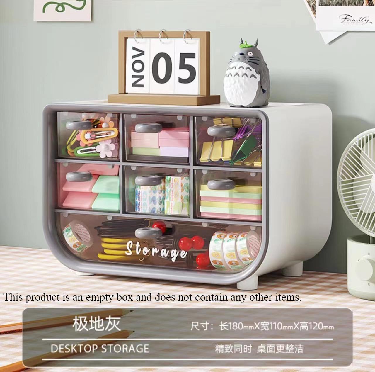 Desktop 7-drawer Storage Box Multi Functional Desktop Clutter Organizer Box Transparent Box Student Stationery Pen Holder