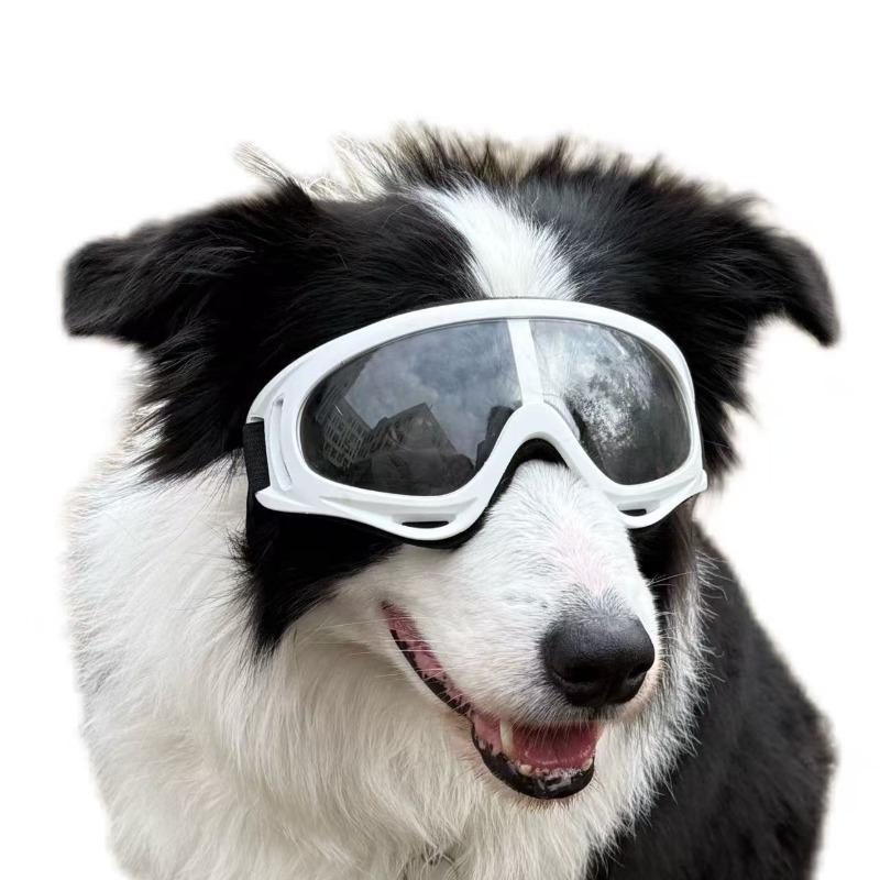 UV400 Anti-Fog Dog Goggles Adjustable Double Strap Windproof Dustproof Pet Sunglasses for Medium Large Dogs Riding Driving