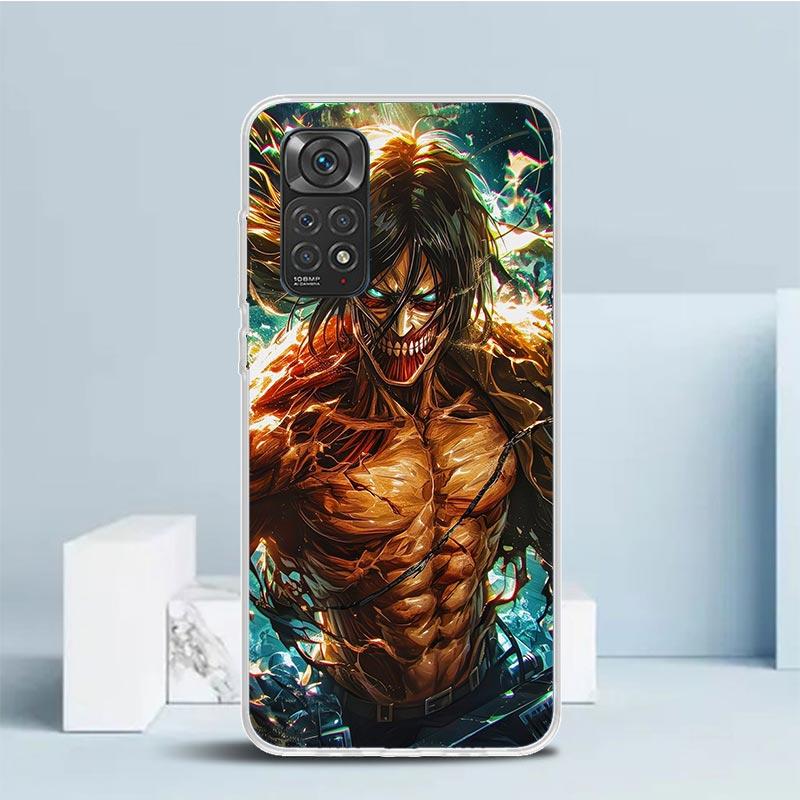 A-Attack on T-Titan Eren Yeager Soft Cover for Xiaomi Redmi Note 15 14 13 12 Pro Plus Phone Case 14S 11S 11T 11E 10S 10 4G Patte