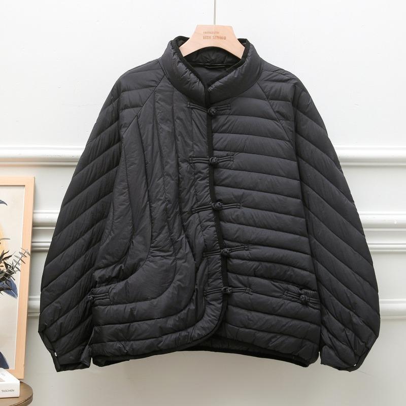 Autumn and Winter Women Ultra Light White Duck Down Jacket Oversize Loose Causal Short Puffer Coat Vintage Female Parkas