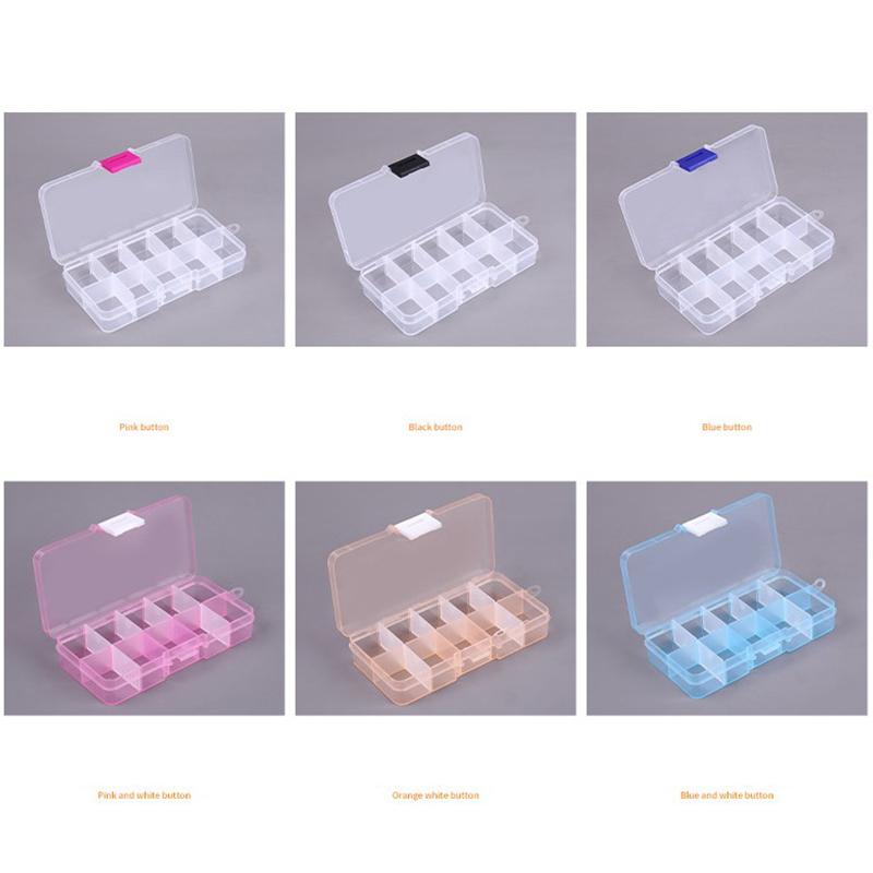 10 przegródek Odpinany przezroczysty plastikowy pojemnik do przechowywania