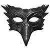 Halloween Krähenmaske Adler Vogel Halbgesichts-Maskerade Maske Tier Rabe Cosplay Kostüm Requisiten Erwachsene Frauen Männer