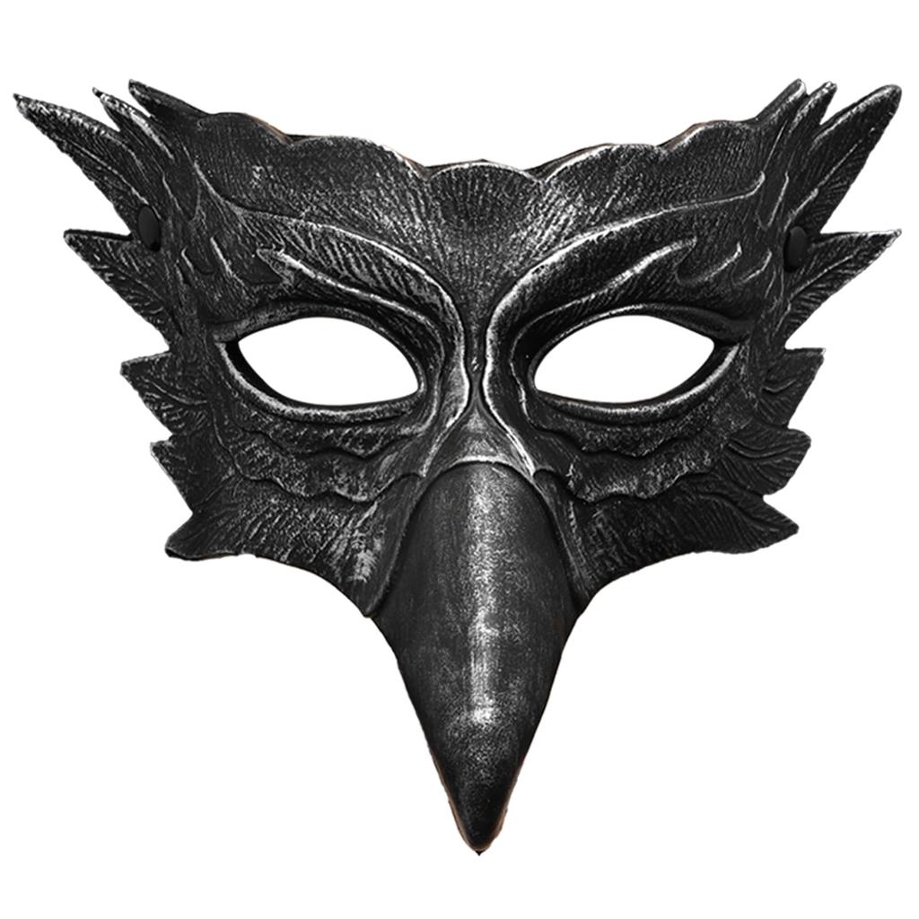 Halloween Krähenmaske Adler Vogel Halbgesichts-Maskerade Maske Tier Rabe Cosplay Kostüm Requisiten Erwachsene Frauen Männer