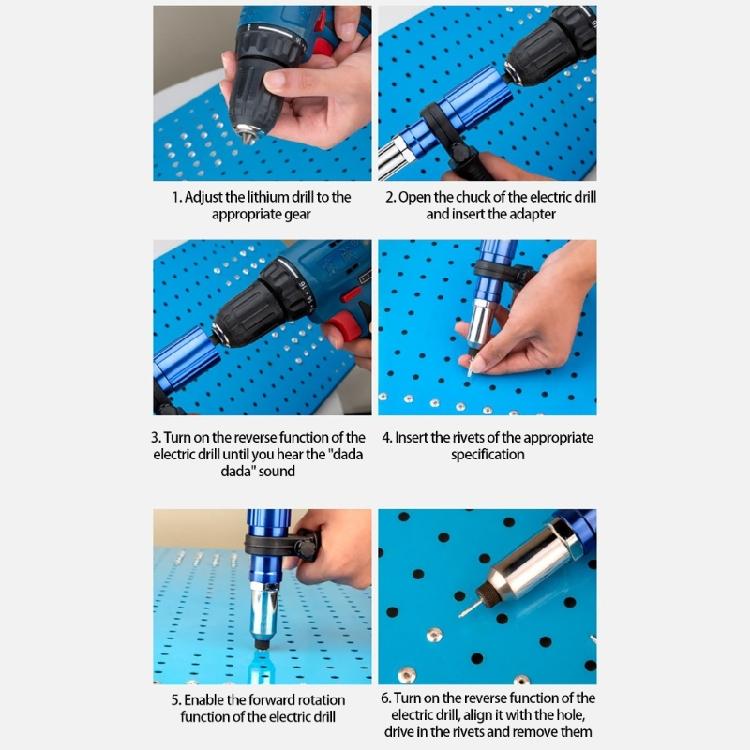 Lightweight Rivet Guns Drill Attachment With 40% Strong Metal Claws Riveting Tool For Aluminum And Steel Fasteners