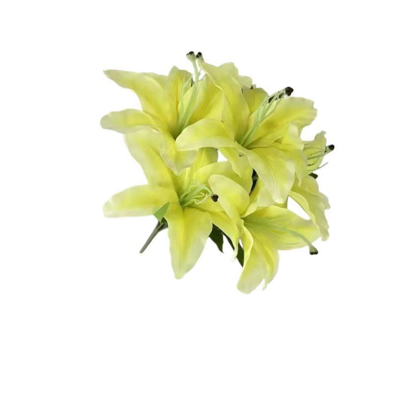 7 Large Artificial Lily Flowers in 3D Printing Form - Decorative Items for Wedding, Home, Hotel and Display in Windows, Fake Flowers