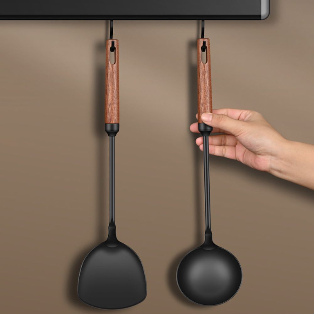 Chinese-style Stir Frying Spatula Wood Long Handle Frying Scoop Strainer Spoon Home