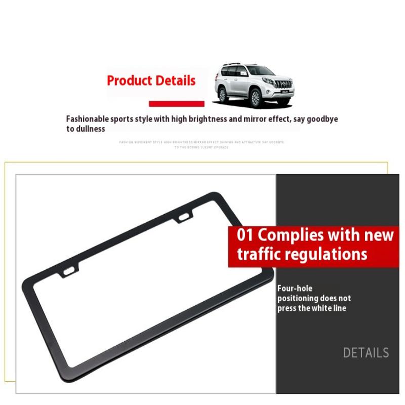 Black Silver Bracket W/ Screws Universal American License Plate Frame Auto Accessoryfiber Number Plate Tag Cover For Front Rear